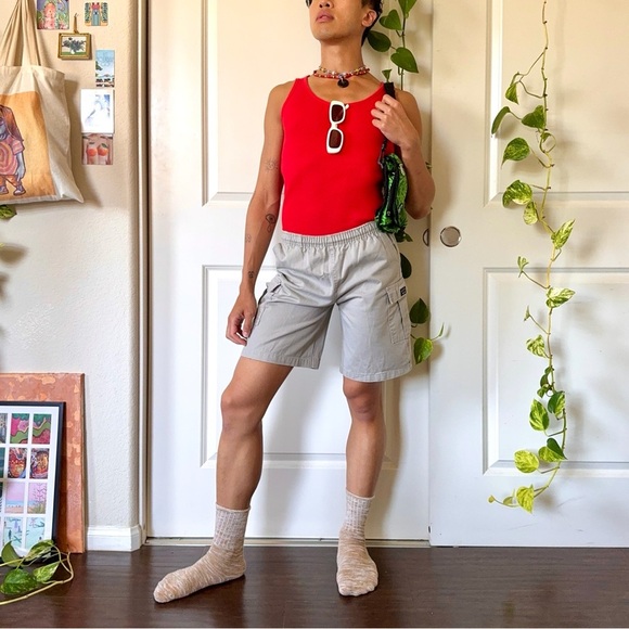 Vintage Gray Khaki Cargo Shorts - Picture 1 of 6